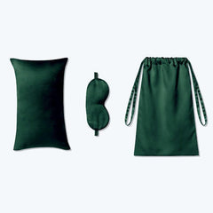 Cushion Eyemask and Storage Bag 3 Pcs Silk Travel Set