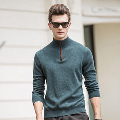 Men's Gentle Zipper Cashmere Turtleneck Sweater