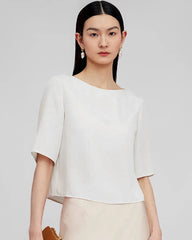 Half Sleeve Basic Silk Blouse