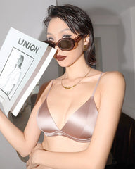 Silk Wireless Triangle Bra with U Shape Band