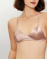 Silk Triangle Bralette and V String Panty Set