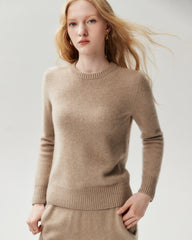 100% Cashmere Basic Crew Neck Pullover