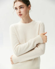 100% Cashmere Basic Crew Neck Pullover