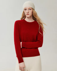100% Cashmere Basic Crew Neck Pullover