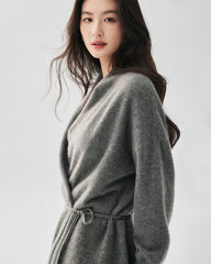 100% Cashmere Belted Shawl Collar Cardigan