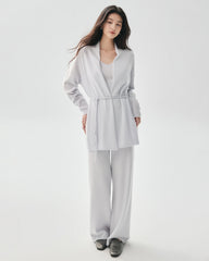 100% Cashmere Belted Shawl Collar Cardigan