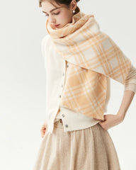 100% Cashmere Checked Scarf