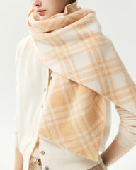 100% Cashmere Checked Scarf