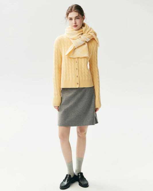 100% Cashmere Checked Scarf