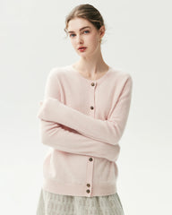 100% Cashmere Classic Crewneck Cardigan