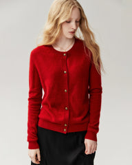 100% Cashmere Classic Crewneck Cardigan