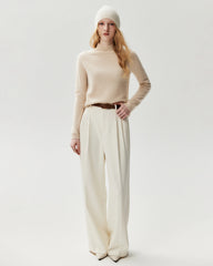 100% Cashmere Classic Stand Collar Pullover