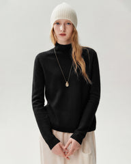 100% Cashmere Classic Stand Collar Pullover