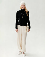 100% Cashmere Classic Stand Collar Pullover