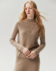 100% Cashmere Classic Stand Collar Pullover