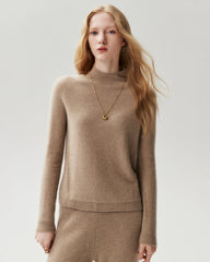 100% Cashmere Classic Stand Collar Pullover