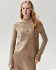 100% Cashmere Classic Stand Collar Pullover