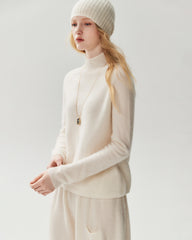 100% Cashmere Classic Stand Collar Pullover