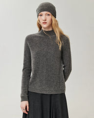 100% Cashmere Classic Stand Collar Pullover