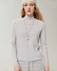 100% Cashmere Classic Stand Collar Pullover