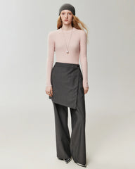 100% Cashmere Fitted Crewneck Knit Top