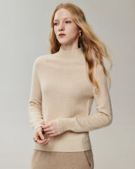 100% Cashmere Funnel Neck Knit Pullover