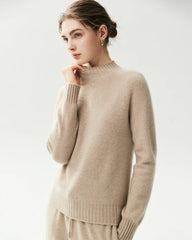 100% Cashmere Funnel Neck Knit Pullover