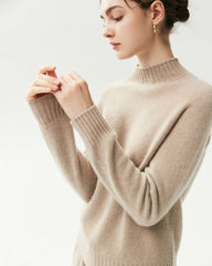100% Cashmere Funnel Neck Knit Pullover