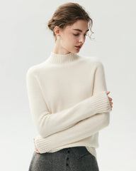 100% Cashmere Funnel Neck Knit Pullover