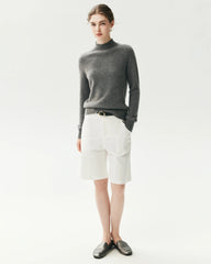100% Cashmere Funnel Neck Knit Pullover