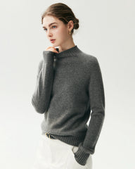 100% Cashmere Funnel Neck Knit Pullover