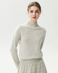 100% Cashmere Funnel Neck Knit Pullover