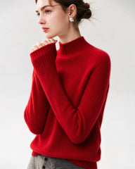 100% Cashmere Funnel Neck Knit Pullover