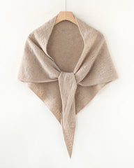 100% Cashmere Pointelle Triangle Knit Shawl