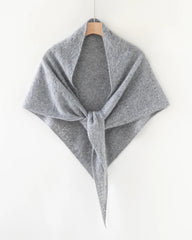 100% Cashmere Pointelle Triangle Knit Shawl
