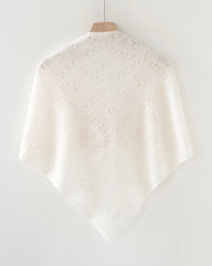 100% Cashmere Pointelle Triangle Knit Shawl