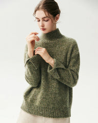 100% Cashmere Relaxed Mock Neck Sweater