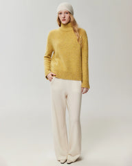 100% Cashmere Relaxed Mock Neck Sweater
