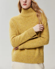 100% Cashmere Relaxed Mock Neck Sweater