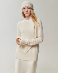 100% Cashmere Relaxed Ribbed Crewneck Sweater