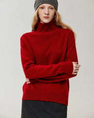 100% Cashmere Relaxed Turtleneck Sweater