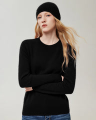 100% Cashmere Ribbed Crew Neck Pullover