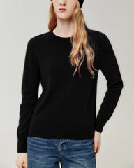 100% Cashmere Ribbed Crew Neck Pullover