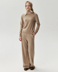 100% Cashmere Ribbed Crew Neck Pullover