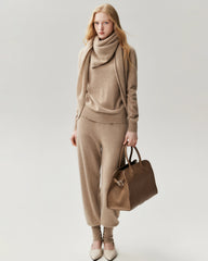 100% Cashmere Ribbed Mock Neck Sweater