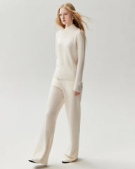 100% Cashmere Ribbed Mock Neck Sweater