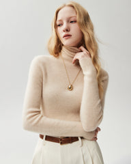100% Cashmere Ribbed Turtleneck Sweater