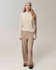 100% Cashmere Rolled-Edge Crew Neck Sweater