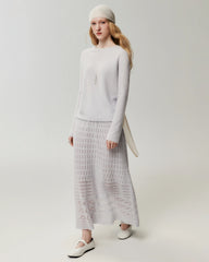 100% Cashmere Rolled-Edge Crew Neck Sweater