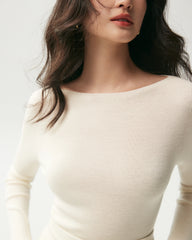 100% Merino Wool Boat Neck Top